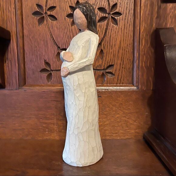 Willow Tree ‘02 Cherish Pregnancy Expectant Mom Faux Wood Resin Figurine - Picture 3 of 12